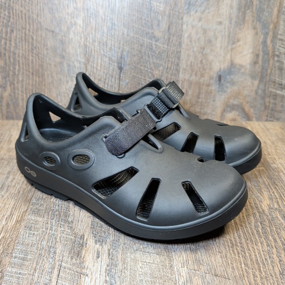 OOFOS Shoes - OOFOS OOcandoo Recovery Shoes Womens Size 7 Mens 5 Black Comfort Sandals